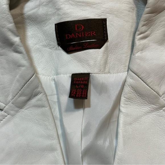 Vintage Elegant Soft White Genuine Leather Danier Skirt Suit Sissy CD TS Drag - Picture 9 of 9